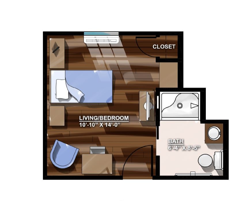 Private room floorplan