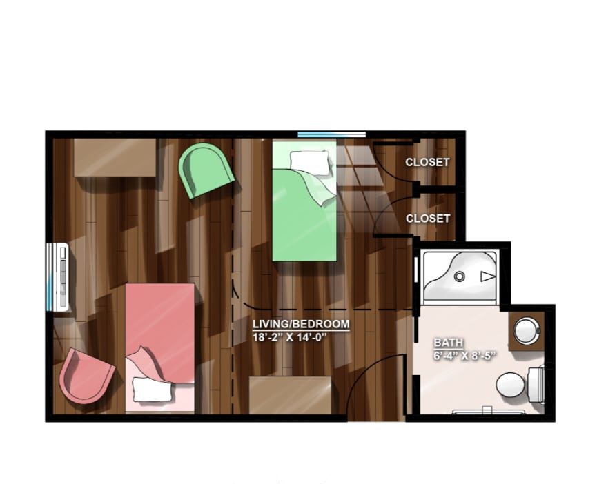 Semi-private room floorplan